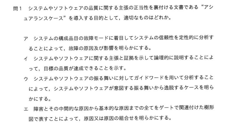 令和5年度 春期 システムアーキテクト試験 午前Ⅱ 問1