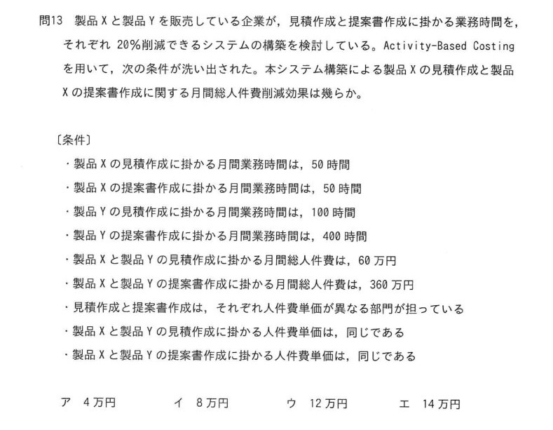 令和5年度 春期 システムアーキテクト試験 午前Ⅱ 問13