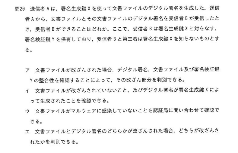 令和5年度 春期 システムアーキテクト試験 午前Ⅱ 問20