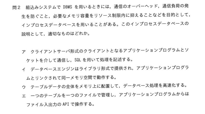 令和6年度 春期 システムアーキテクト試験 午前Ⅱ 問2