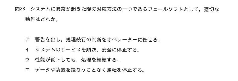 令和6年度 春期 システムアーキテクト試験 午前Ⅱ 問23